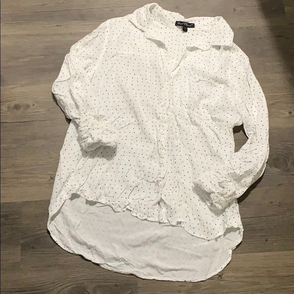 Polka dot button down